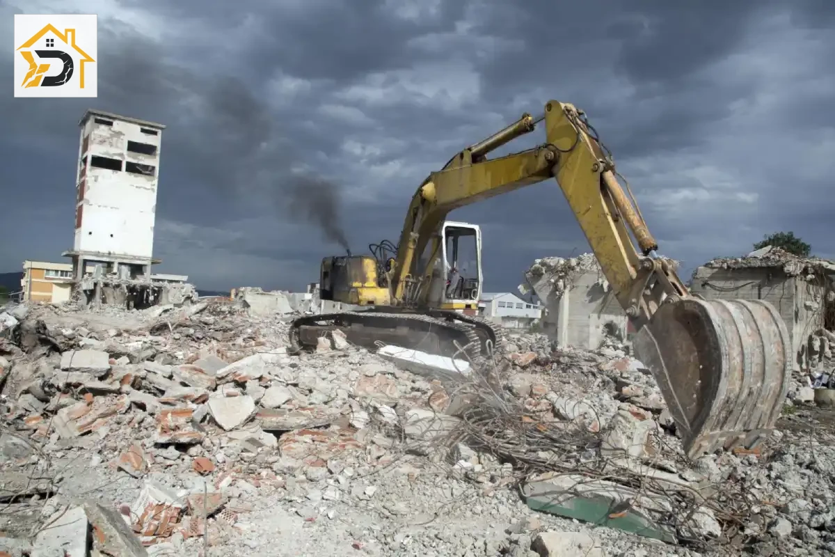 სადემონტაჟო სამუშაოები — ტრაქტორით ნგრევა