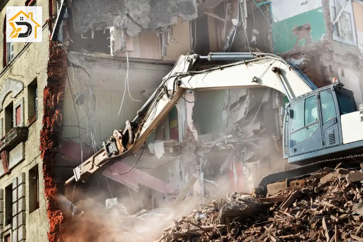 შენობის დემონტაჟი მძიმე ტექნიკით